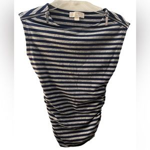 Michael Kors Striped Navy & Gray Sleeveless‎ Shirt Size XS